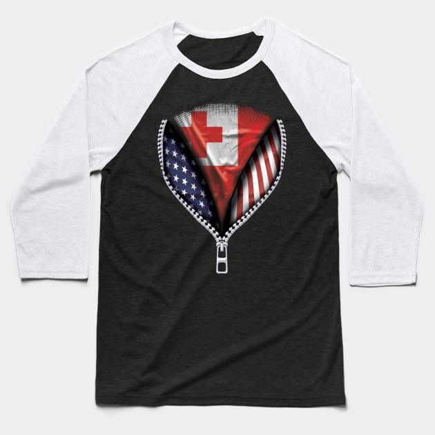 Togan Flag  Tonga Flag American Flag Zip Down - Gift for Togan From Tonga Baseball T-Shirt by Country Flags